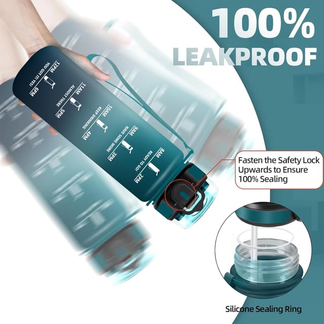 Detalle de Borraccia 1 litro Bambino con cannuccia antigoccia e orari per idratazione