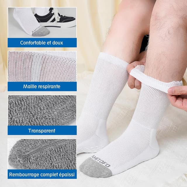 Detalle 1 de LOFIR chaussettes diabétiques coton 4 paires