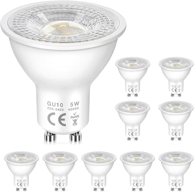 Detalle de Bombillas LED GU10 Spot 5W 4000K 500 lm pack 10