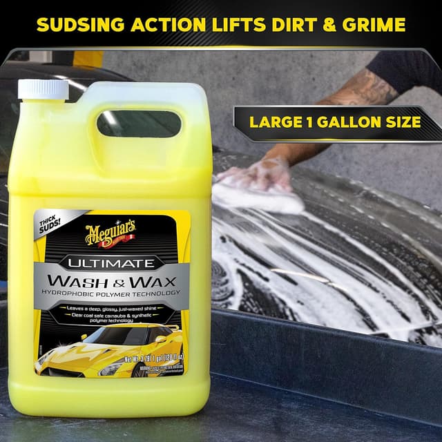 Detalle de Meguiar’s Ultimate Wash and Wax pH Neutral Car Wash Soap (Wash & Wax in One)