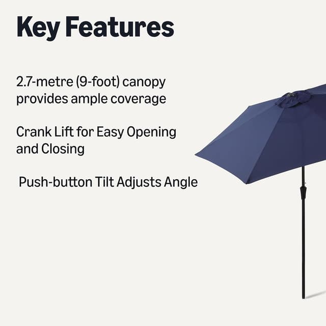Detalle 2 de Amazon Basics Patio Umbrella 274 cm