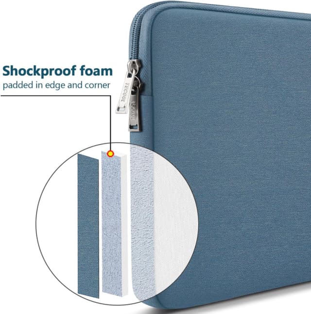 Detalle 2 de TECOOL 14 Zoll Laptoptasche (Laptop Sleeve) wasserabweisend, Denimblau – für 14-Zoll-Notebooks
