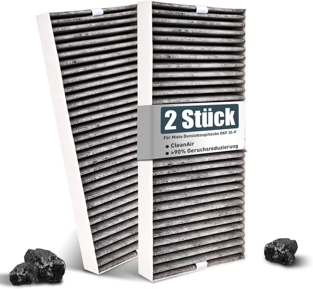 Detalle de 2 Aktivkohlefilter für Miele Dunstabzugshaube DKF 31-P (kompatibel mit DAS/ DKFS Varianten)
