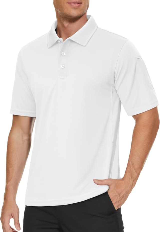 Detalle 2 de MAGCOMSEN Men’s Breathable Quick Dry Golf Polo Shirt (Short-Sleeved, Lightweight)