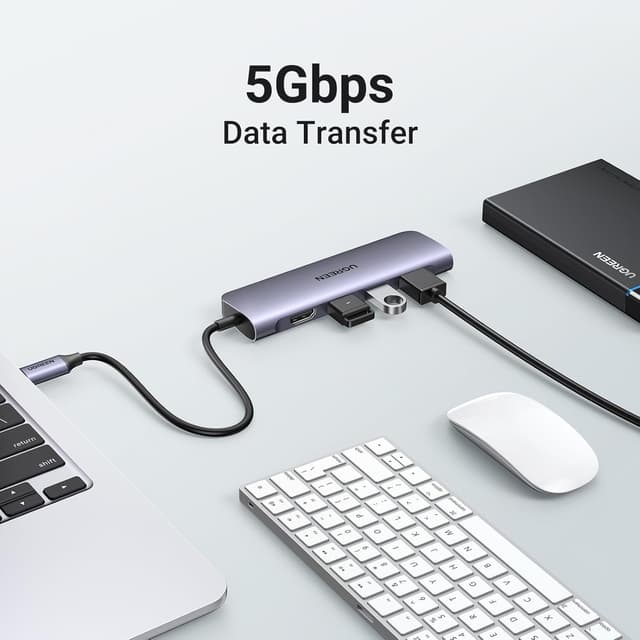 Detalle de UGREEN RevoDok USB C Hub 6-in-1