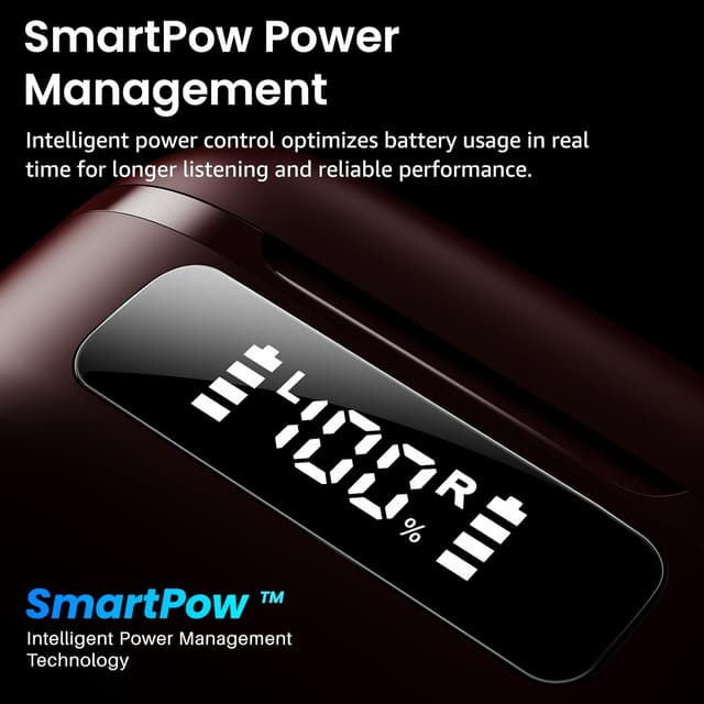 Detalle de TOZO NC9 cuffie Bluetooth 5.3 con ANC ibrido, 6 microfoni ENC e modalità trasparente (Rosso)