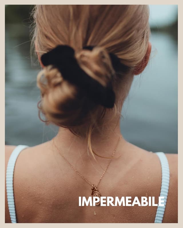 Detalle de GD GOOD.designs Collana Maria con croce in acciaio inox placcata oro 18K, impermeabile e lunghezza regolabile 42+5 cm