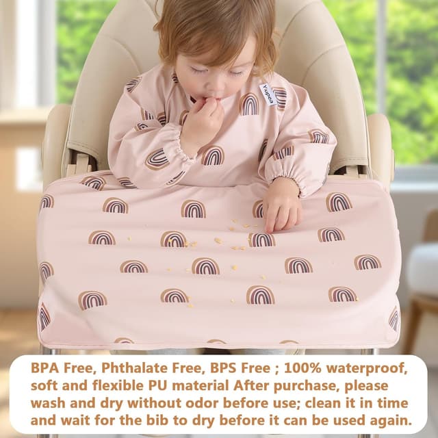 Thumbnail 6 de Yiupea baby bibs with long sleeves (waterproof, easy-clean) for high chair trays, 6–24 months