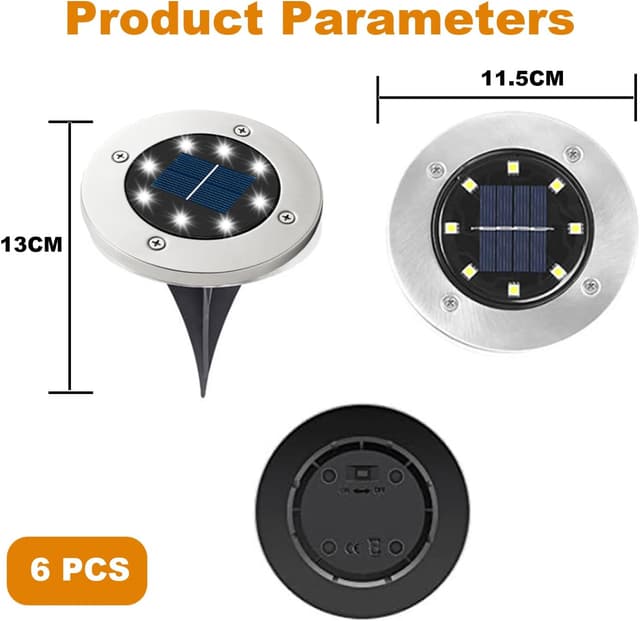 Thumbnail 2 de Solar Lights Outdoor Garden 6 Pack