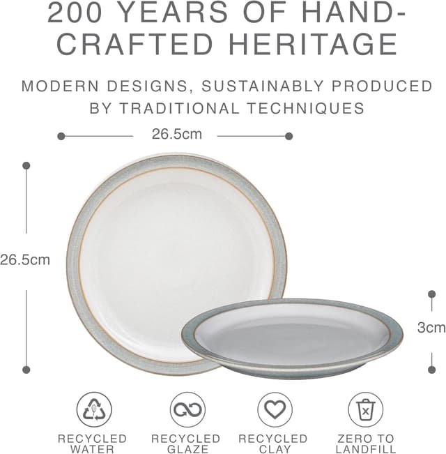 Thumbnail 4 de Denby Elements Light Grey Dinner Plates 26.5cm 🍽