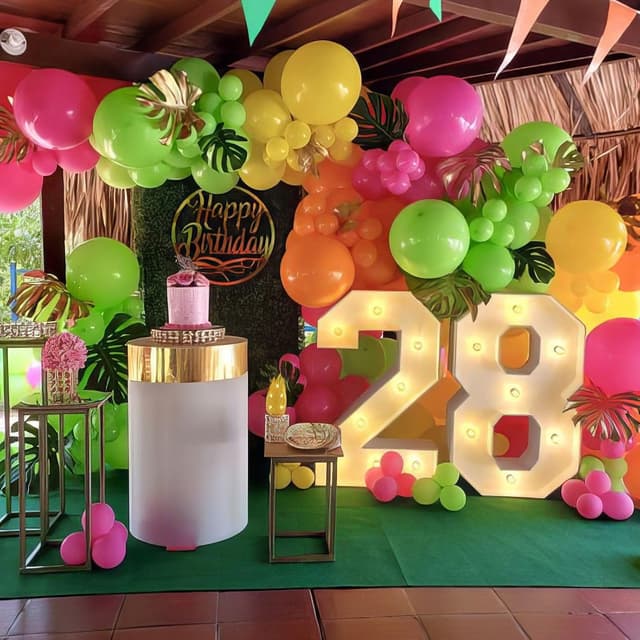 Detalle de Rainbow Balloons 50-Pack 12-Inch Neon Multicolor Latex Balloons for Parties