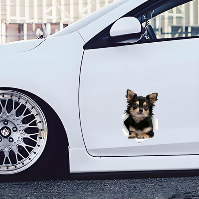 Detalle 2 de Chihuahua Auto-Aufkleber 22 cm 3D Durchbruch-Effekt