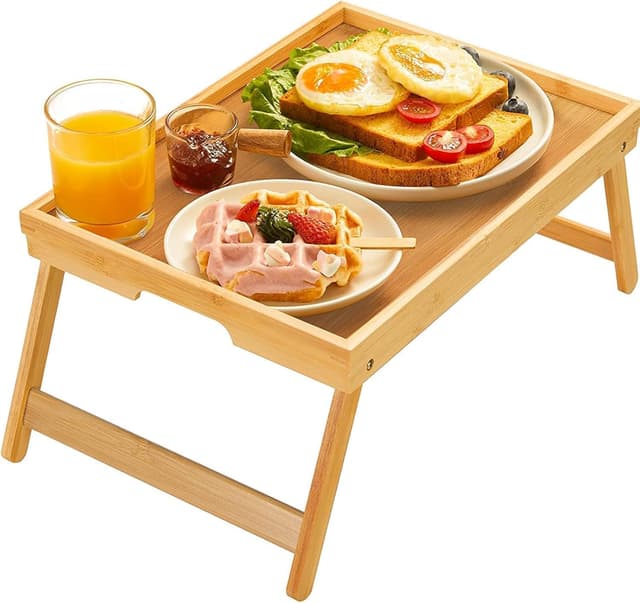 Imagen de Pipishell Bamboo Bed Tray Table Foldable Legs en OfertitasTOP