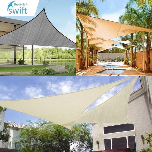 Detalle de Tenda a vela rettangolare swift 2x3 m in HDPE beige, permeabile e con protezione UV