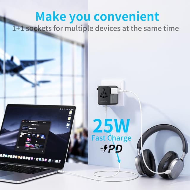 Thumbnail 2 de Adattatore Universale 25W Viaggio 5 in 1