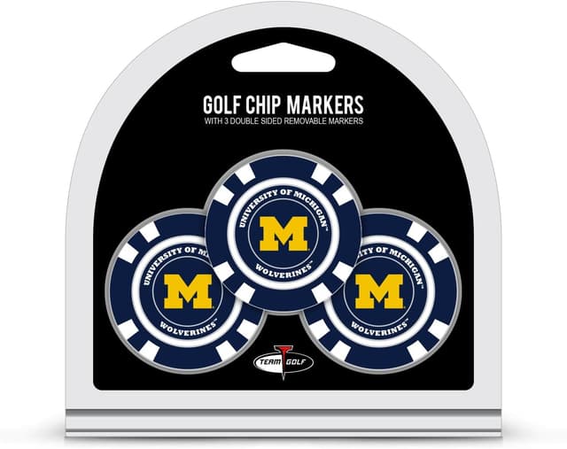 Detalle de Team Golf NCAA Poker Chip Size Set with Pop-Out Enamel Golf Markers