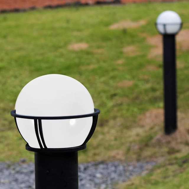 Detalle 2 de HOMSFOU Kugellampenschirm aus Acryl (6 Zoll) – milchweiß für Pfostenleuchte als Ersatz