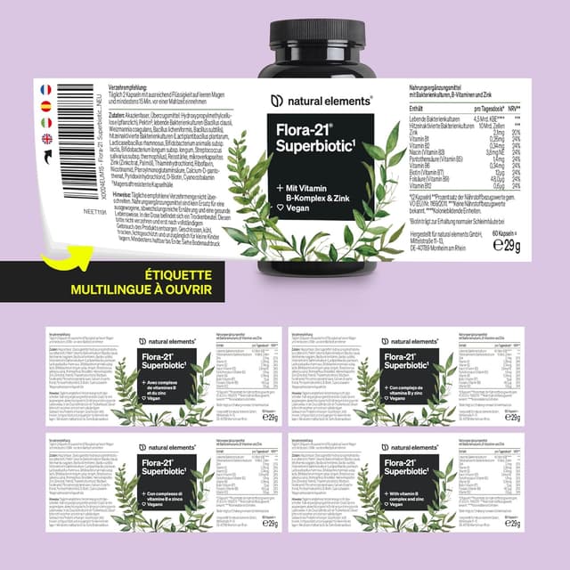 Thumbnail 6 de Flora 21® Probiotique Flore Intestinale Probiotiques & postbiotiques en gélules gastro-résistantes