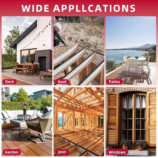 Detalle de MOLYLY 2-inch Deck Joist Tape (2" x 50' x 15 Rolls) Butyl Flashing Tape for Waterproof Seals