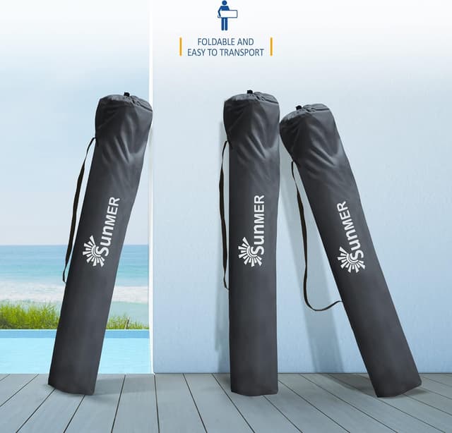 Detalle de SUNMER Folding Camping Chairs (Set of 2) – Extra-Wide Lightweight Outdoor Chairs with Armrests, Cup Holder & Side Pocket – Dark Grey