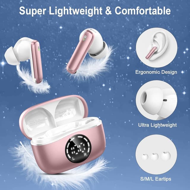 Detalle de chalvh J66 Bluetooth In-Ear Kopfhörer mit Bluetooth 5.4, 4 Mikrofonen und ENC