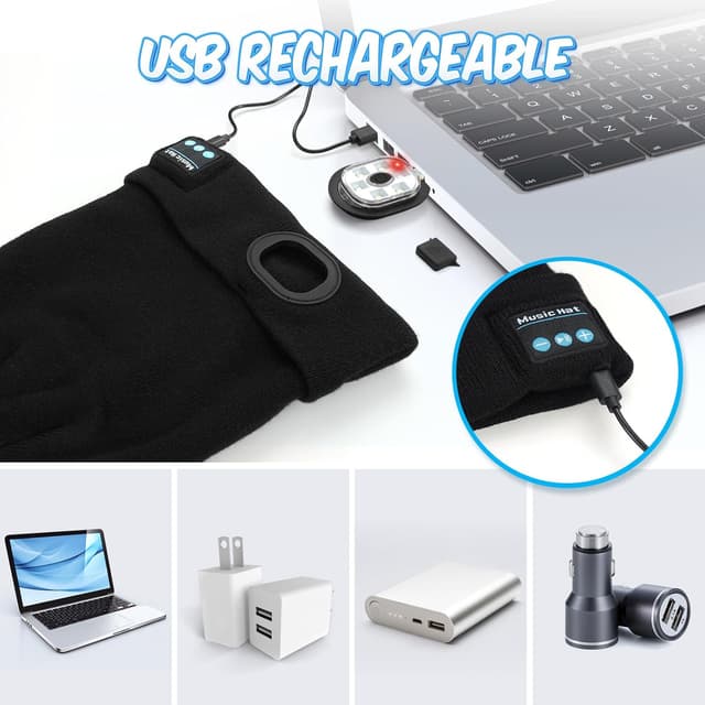 Thumbnail 4 de KEZKALS Idee Cadeau Bonnet LED Bluetooth 120 lm