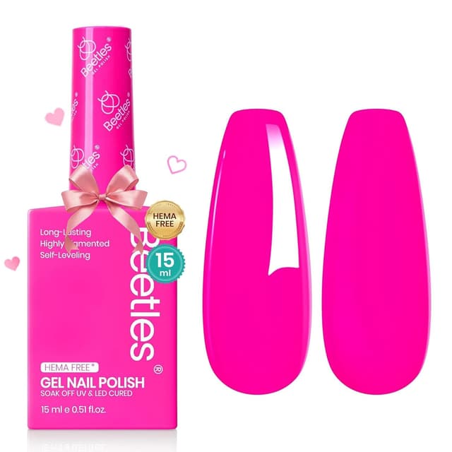 Detalle de Beettles Gel Nail Polish hemafrei Neonrosa (15 ml) – langanhaltender Soak-Off Gel-Nagellack
