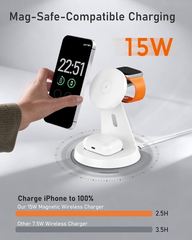 Detalle de Wireless Charger 3‑in‑1 Charging Station for iPhone