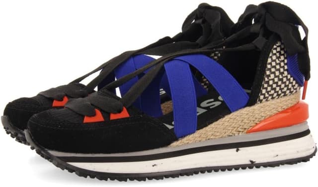 Detalle 2 de Sneakers beige espadrille à semelle compensée