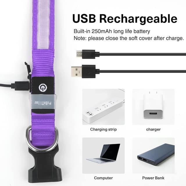 Detalle de Leuchthalsband Hund mit LED 7 Farben