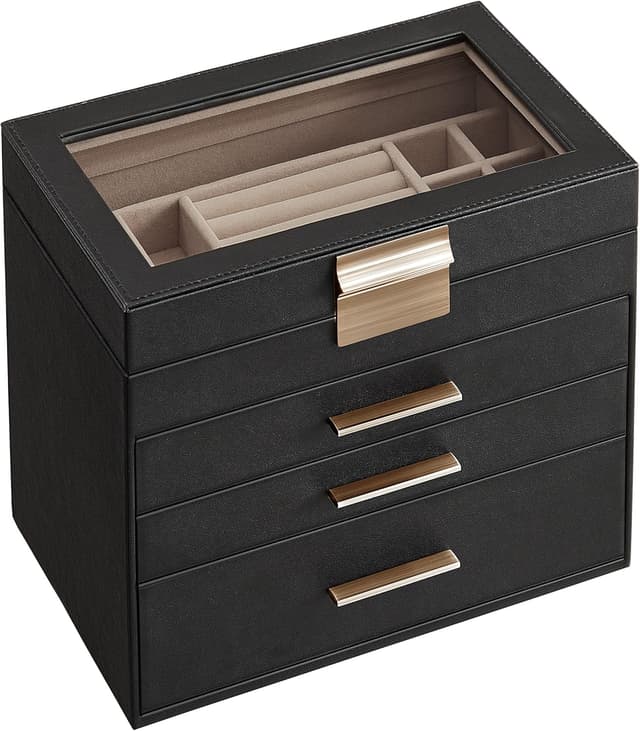 Thumbnail 6 de SONGMICS Scatola Portagioie 6 livelli grigio tortora