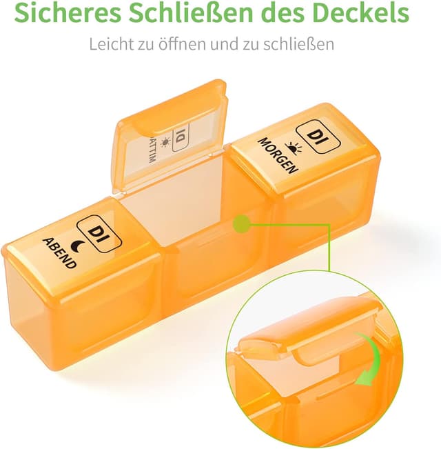 Detalle de Opret Tablettenbox für 7 Tage mit 3 Fächern (morgens, mittags, abends)