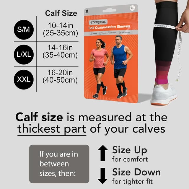 Detalle 2 de aZengear Calf Compression Sleeves (L–XL) for Shin Splints, Calf Support & Muscle Cramps – Pink/Black