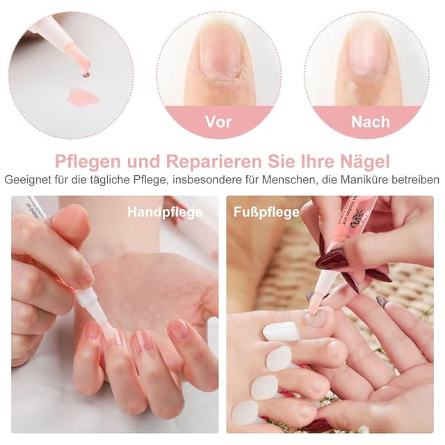 Detalle 2 de AISEELY Nagelöl Stift (Cuticle Oil) – Set mit 8 Nagelhaut-Ölstiften für gepflegte, weniger trockene Nägel