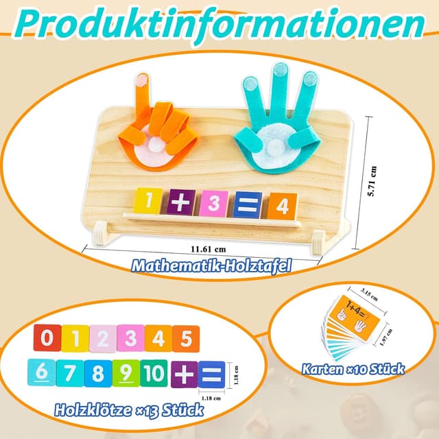 Detalle 2 de DQMOON Montessori Lernspielzeug Zahlen ab 4