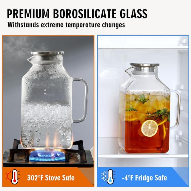 Thumbnail 5 de NETANY 1 Gallon Glass Pitcher 🥤