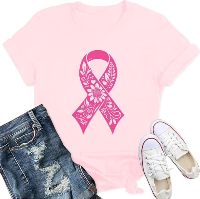 Detalle de Breast cancer t shirt 60% polyester