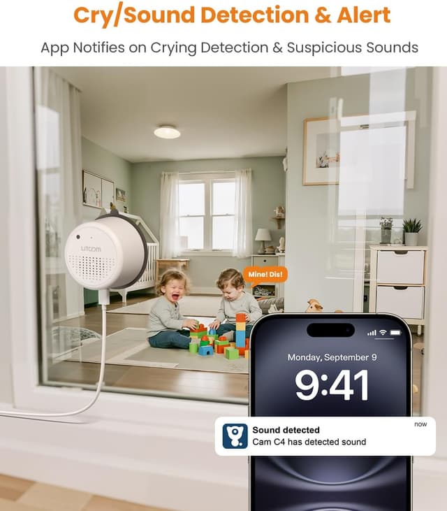 Detalle 2 de litokam Window Camera 3MP 2K indoor security camera