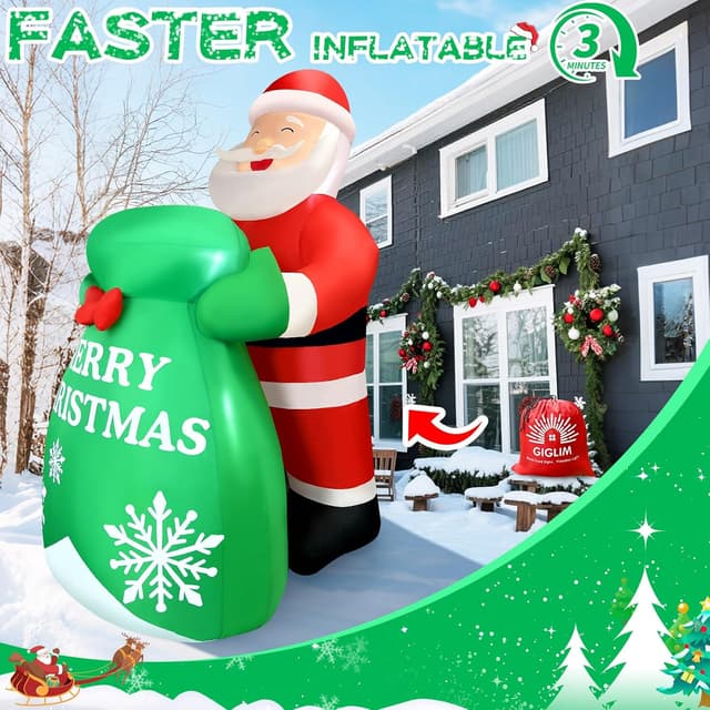 Thumbnail 5 de 8FT Christmas Inflatable Santa Claus 8FT Santa Inflatable ๐