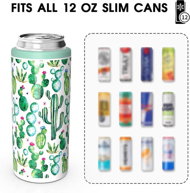 Detalle de TILUCK Skinny Can Cooler (Double-Walled Stainless Steel) for Slim 12 oz Beer & Hard Seltzer Cans
