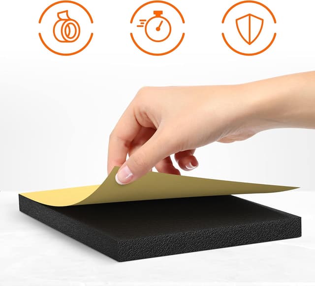 Detalle de Upgrade4cars Mousse de protection de garage murale adhésive blanche (rouleau) – plaques mur anti-chocs