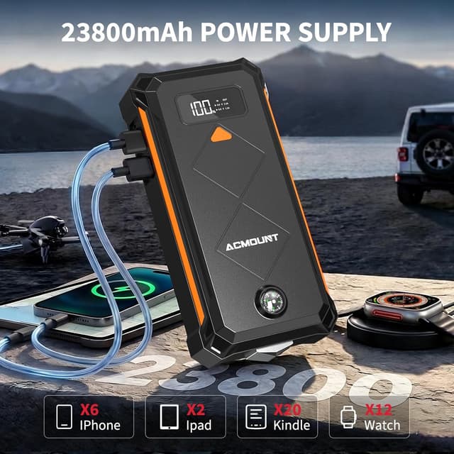 Detalle de Acmount 6000A jump starter for 12V cars