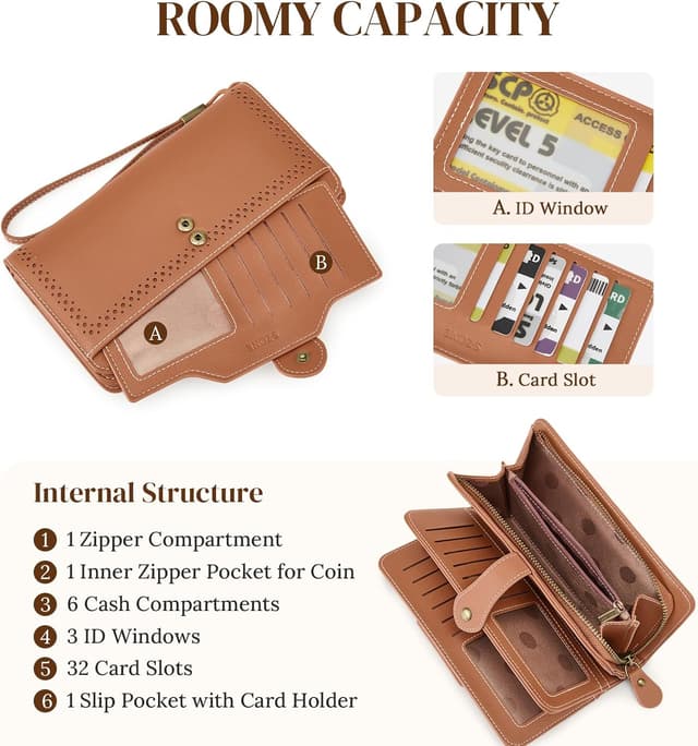 Thumbnail 5 de S-ZONE Cartera Grande piel vegana con RFID 20 cm