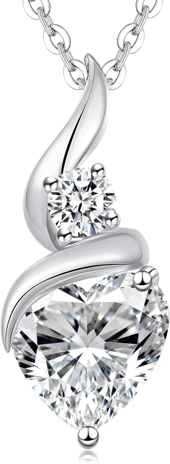 Detalle de LOUISA SECRET Infinity-Herz Kette für Damen mit Geburtsstein – 925 Sterling Silber