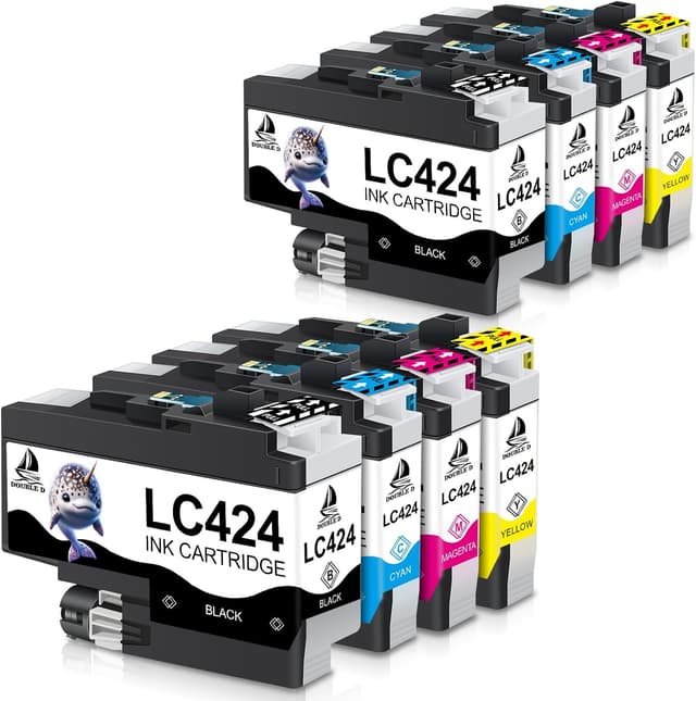 Detalle de DOUBLE D LC424 ink cartridges (8-pack) compatible with Brother LC424 / LC424XL for DCP-J1200W & DCP-J1200WE