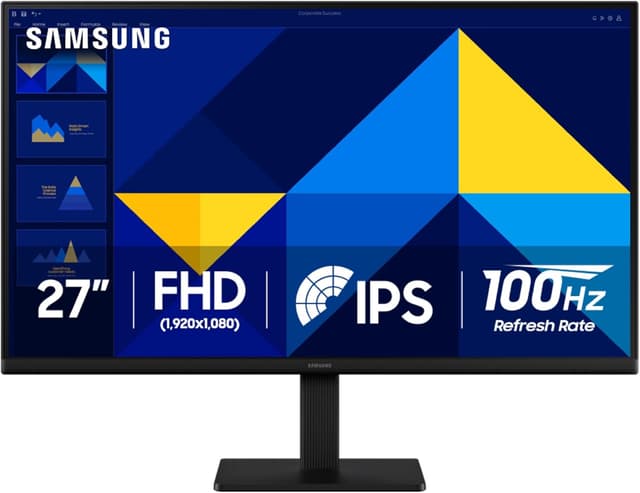 Detalle de Samsung 27" (S30GD) Essential Monitor (LS27D304GANXZA) with IPS Panel, Tilt-Only Stand, and 100Hz