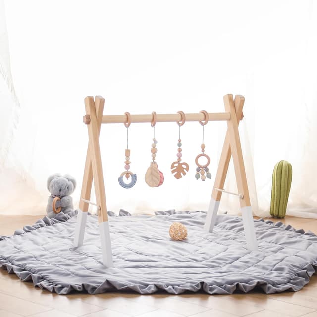 Thumbnail 6 de Promise Babe Arche de Jeu Bébé Bois 4 pendentifs 🎀