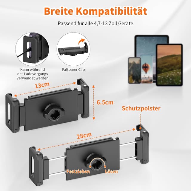 Detalle de XXZU 182CM Tablet Halterung 360° Drehbar