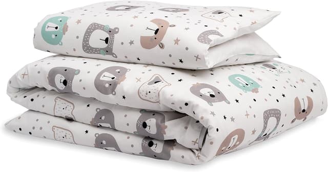 Detalle de FlyIdeas Set lenzuola e copripiumino/copriscusino Bambino in cotone 80x160 cm, neonati