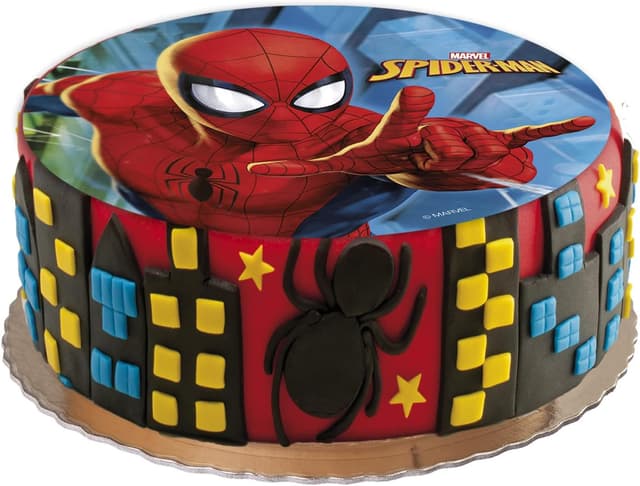 Detalle de dekora Disque comestible Spider-Man Ø 20 cm (licence officielle Marvel) pour décoration de gâteau d’anniversaire